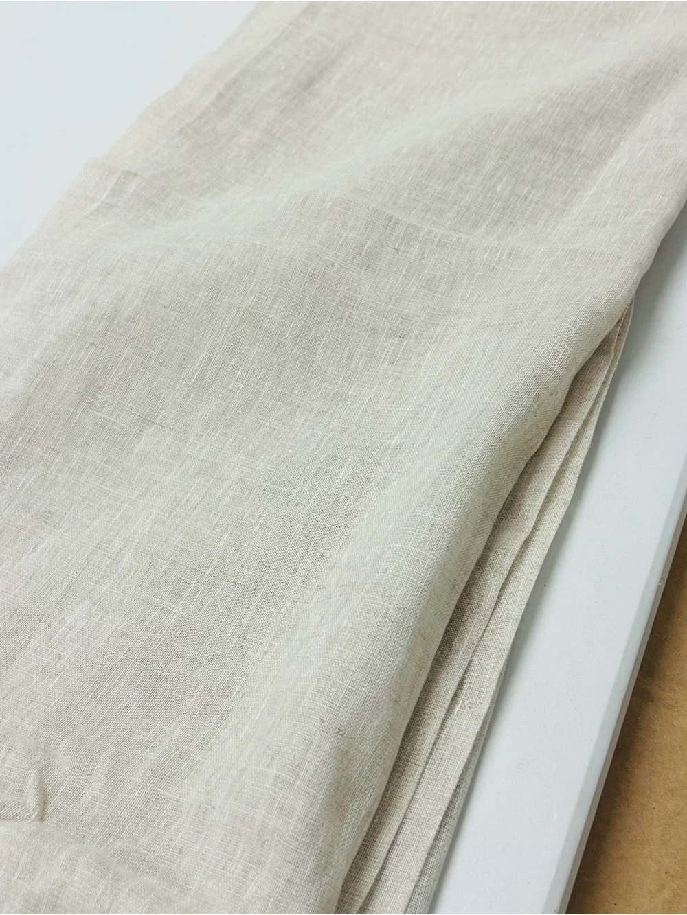 NWOT QUINCE Set Of 2 48x96 European Linen Sheer Curtains Flax 8379
